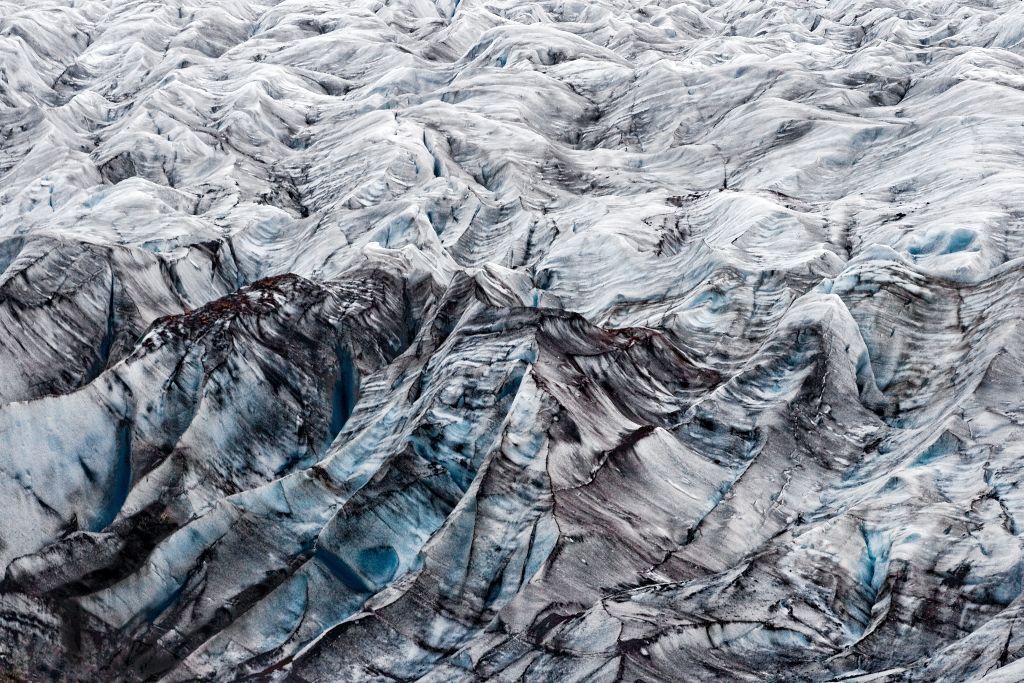 Myrdalsjokull Glacier Waves Closeup